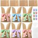 Motipuns 36 Set Easter Bunny Bags, Bunny Paper Gift Treat Bags Cute Candy Goodie Brown Kraft Party Favors Supplies Crafts for Birthday Wedding Party