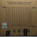 Cumbor 29.7-46" Baby Gate for Stairs, Toddler Safety Essentials for The House, Auto Close Dog Gate for Doorways, Mom's Choice Awards Winner-Easy Install Pressure Mounted Pet Gates for Dogs, White