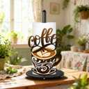 Coffee Paper Towel Holder, Coffee Decor for Countertop Cute Vintage Home Table, Housewarming Birthday Gifts for Cafe Lovers