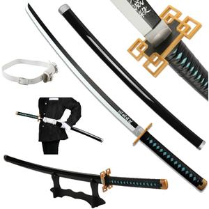 Demon Slayer Sword 41inch,with Display Stand and Belt, Tokitou Muichirou Sword/Anime Original Texture,for Demon Slayer Cosplay and Collection,Various Styles