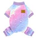 XPUDAC Dog Sweater Glows in The Dark Fleece Pajamas for Small Medium Dogs Girl Boy Puppy Clothes for Halloween Christmas Winter  Small(Glow In The Dark, Chest:13-14.9")