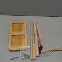 Solid Wood Jewelry Tower Organizer - 3-Tier Tree Holder Stand with 11 Earring Holes, 2 T-bar for bracelets Necklace or watches, Ring Tree & Display Tray (natural wood)