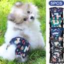 Paw Legend Washable Dogs Diapers Male Dog Belly Bands for Male Dogs Diapers Reusable Puppy & Doggie Diapers Male (5 Pack, X-Large)