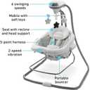 Graco DuetConnect LX Portable Baby Swing and Bouncer, Multi-Direction Baby Bouncer Seat, Multiple Swing Speeds, Great Gift for New Parents, Redmond