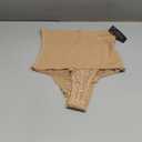 Werena Tummy Control Thong Shapewear for Women Mid High Waisted Body Shaper Underwear Lace Shaping Thong Girdle Panties (Large)