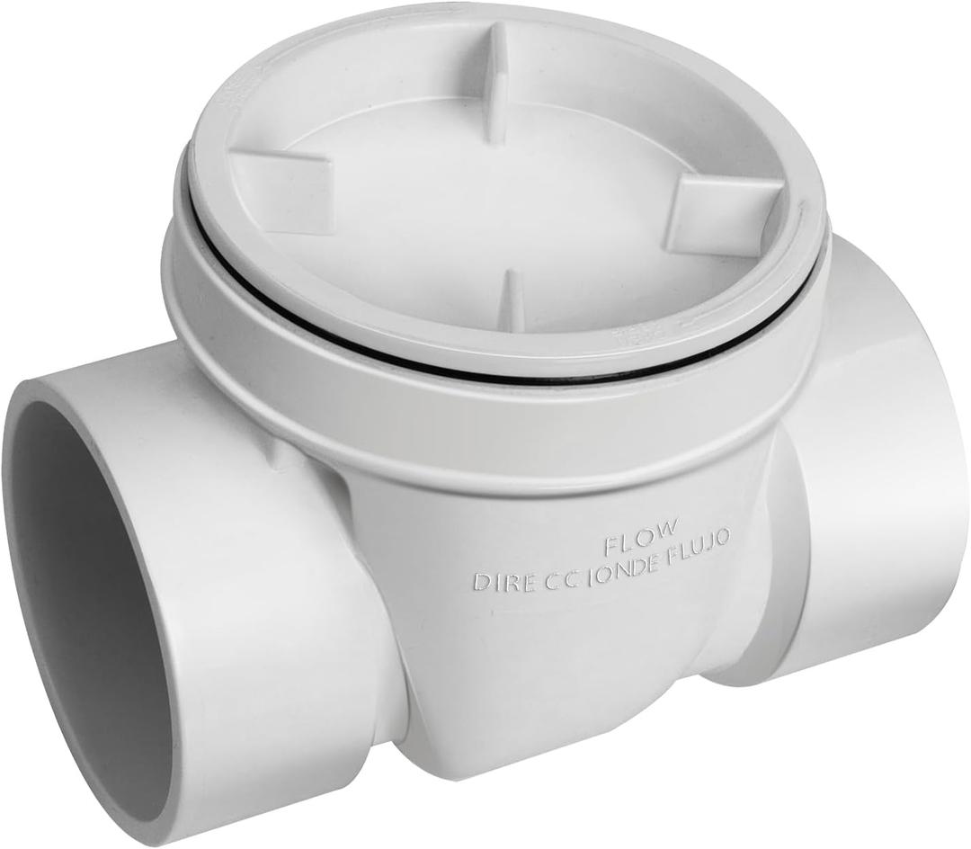 PVC Backwater Valve,4 inch Drain Backflow Preventer, Backflow Preventer Valve Prevents Sewage and Rainwater from Flowing Back