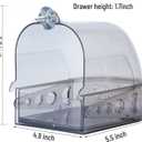 Bird Bath Cage, Cleaning Pet Supplies Cockatiel Bird Clear Bathtub with Bottom Drawer for Little Bird Parrots Spacious Parakeets Portable Shower for Most Birdcage