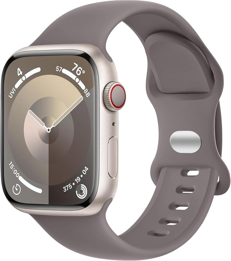 DaQin Sport Band Compatible with Apple Watch Bands 40mm 41mm 42mm 44mm 45mm 46mm 49mm 38mm Women Men, Soft Silicone Waterproof Wristband Strap for iWatch Band Series 11 10 9 8 7 6 5 4 3 2 1 SE Ultra (Clay)