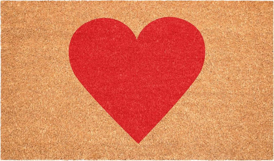 Calloway Mills Madison Heart Doormat (Red, 17" x 29")