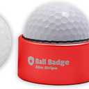 Ball Badge Aim Stripe - 360 Degree Golf Ball Line Marker Kit with Golf Bag Attachment for Perfect Alignment and Precision Putting (Red)