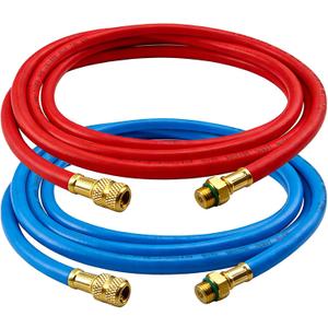 9FT 34722 Enviro-Guard Hose Set for Hvac Hoses, Red & Blue R-134a Enviro Guard Hose Set for 34788, 34288, 34134Z RRR Machines, 740 PSI Working Pressure / 3700 PSI Burst Pressure