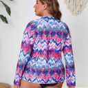 Halcurt Women's Plus Size Long Sleeve Rash Guard Swim Shirts UPF50+ Sun Protection Loose Fit Swimsuit Top (4X, Bohemian Blue)