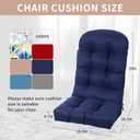 Adirondack Chair Cushions Set of 2, High Back Patio Chair Cushions 48 x 19.7 x 4.7 Inch, Indoor/Outdoor Thickened Rocking Chair Cushion, Fade-Resistant & Waterproof (Dark Blue)