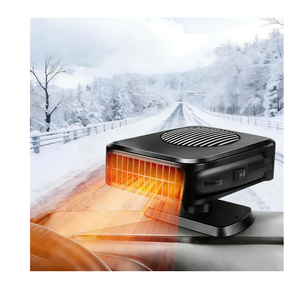 Car Heater, 200W 12V Portable Windshield Defogger and Defroster，2 in 1 Modes Fast Heating &Cooling Fanswith Cigarette Lighter Plug 360 Degree Rotary Base（Black)