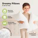 KeaBabies 2-Pack Toddler Pillows 2 Year Old to 5-14x20 Soft Organic Cotton Kids Pillow for Sleeping, Travel, School, Daycare, Nap, Toddler Bed, Machine Washable, Without Pillowcase (Soft White)