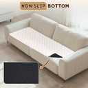 BurgeonNest Couch Cover for Dogs Washable, Non-Slip Dog Couch Cover Protector 27'' x 71'', Waterproof Pet Friendly Sofa Protector Pads Mat for for 3 Cushion Sofa, White