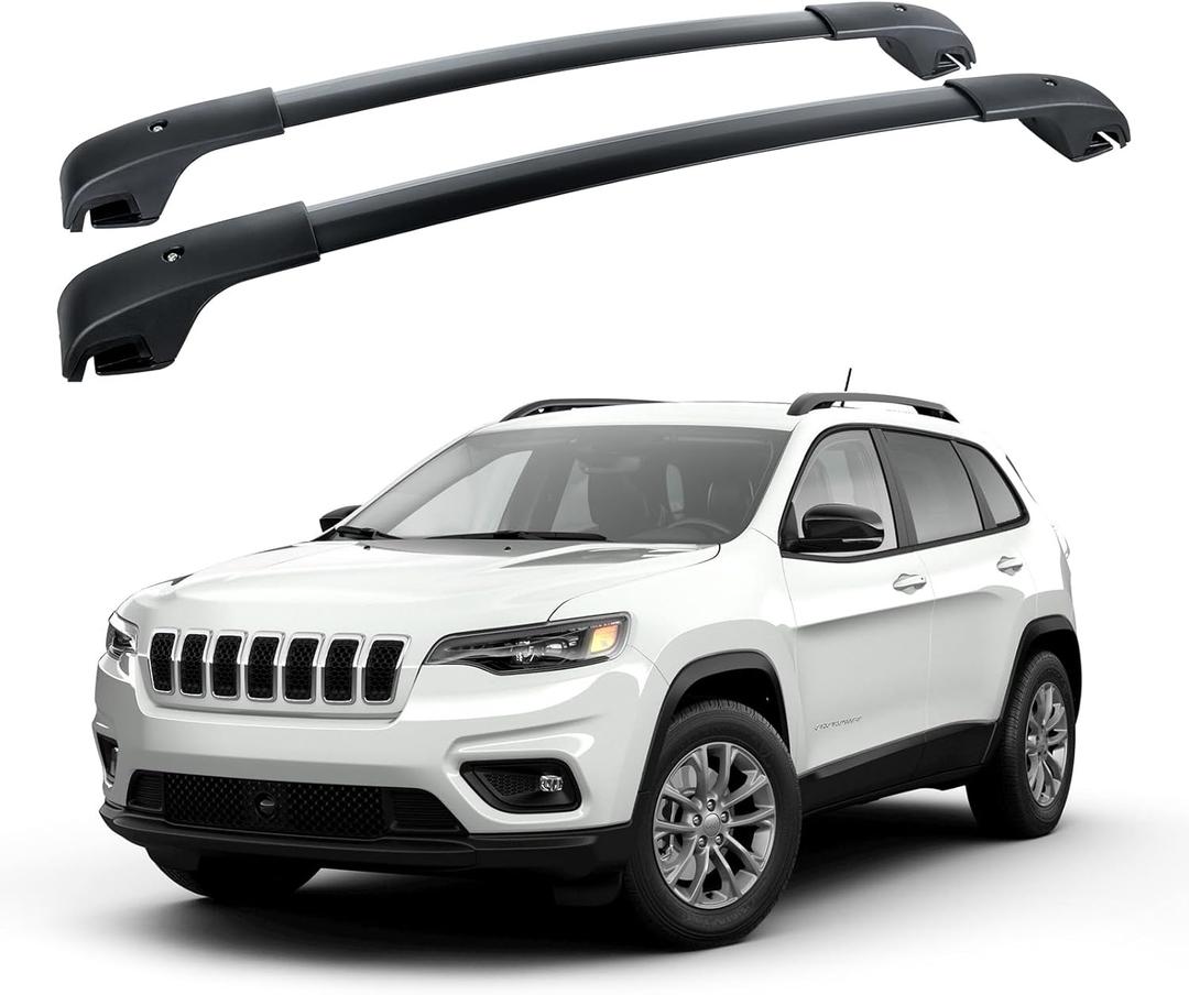 Roof Rack Cross Bars 165lbs Compatible with Jeep Cherokee 2014-2023 Heavy Duty Aluminum Crossbars Cargo Bars Ski Snowboard Luggage Kayak Bike Carrier