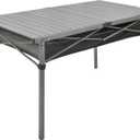 OUTSIDER Portable Aluminum Roll-Up Camping Table | Lightweight Folding Outdoor Table with Storage Mesh Pocket & Carry Bag for BBQ, Beach, Backyard., 46.25 x 27.56 x 27.56 inches
