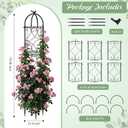 73" Garden Obelisk Trellis for Climbing Plants Outdoor with Bird Finial, 6.2 FT Plant Support for Tomato, Rose, Grape, Pea, Cucumber, Vines, Rustproof Coated Metal Flower Tower for Potted Plants