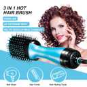 Beautimeter Blow Dryer Brush, Hot Air Brush One Step Hair Dryer and Styler Volumizer, 4 in 1 Negative Ionic Hair Styler with Oval Barrel for Smooth, Frizz-Free Hair Types, Blue & Black