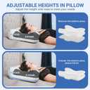 Elviros CPAP Pillow for Sleeping, HSA/FSA Ergonomic Adjustable Height Neck Support Memory Foam Bed Pillow for CPAP Users with Sleep Apnea, Suitable for Side and Back Sleepers Dark Grey, 23.6"L*16.14"W*4.92/5.1"H