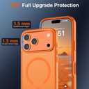 SUPFINE Magnetic for iPhone 17 Pro Max Case with Screen Protector (Compatible with MagSafe)(Military Grade Drop Protection) Translucent Matte Shockproof Phone Cover,Starry Orange