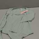 QINSEN Women's Sexy Square Neck Bodysuit Long Sleeve Double Lined Shirt Tops (Medium)