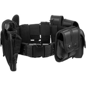 10 in 1 Tactical Duty Belt Military Police Battle Belt Versatile Modular Equipment System for Law Enforcement (Black)