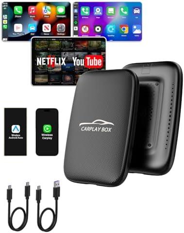 2025 Upgraded Wireless CarPlay Adapter, 5-in-1 Apple CarPlay Wireless and Android Auto Wireless Adapter Support Netflix/YouTube/Mirroring/TF Card, Magic Ai Box for Cars from 2016 & iPhone iOS10+