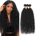 Human Hair Bundles Water Wave Bundles Human Hair Extensions 10A Brazilian Virgin Water Wave Human Hair 3 Bundles Natural Color 20 22 24 Inch