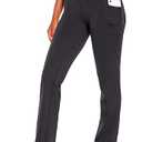 Balance Collection Womens Jenny Tummy Control Pocket Bootcut Pant, Black Large