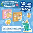 Kids Valentines Day Gifts for School 30PACK - Animal Erasers and Gifts Boxes, Valentines Day Cards for Kids Toddlers Preschool Classmates Boy and Girl Classroom Exchange, Girl Birthday Return Gifts