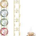 Blulu 2 Pcs Wall Mounted Tea Cup & Saucer Display Rack 4 Tiers,Gold