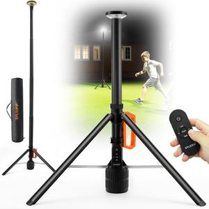 SYLSTAR 360 Rechargeable Work Light with Remote &Telescopic Stand (8.4Ft), 3000LM Ultra Bright 3CCT Dimmable, 6000mAh Battery, Portable Camping Light for Jobsite Workshop Sports Emergencies