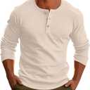 Anrabess Men's Long Sleeve Henley Shirts Cotton 3-Button Spring Casual T-Shirts Solid Color Soft Basic Tops 2026, XL