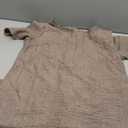 TheMogan Women's Casual Washed Gauze Short Sleeve V Neck Cotton Babydoll Loose Shift Mini Dress Ash Mocha M