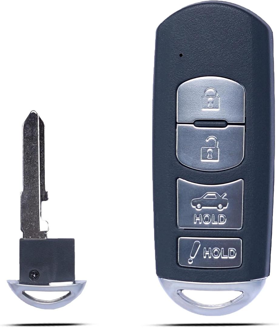 MechanMagic Smart Key Fob Replacement Fits for Mazda 3 Mazda 6 2014 2015 2016 2017 2018 / MX-5 Miata 2016-2019 Keyless Entry Remote Control WAZSKE13D01 IC: SKE13D-01 662F-SKE13D01 315MHz ID49 Chip