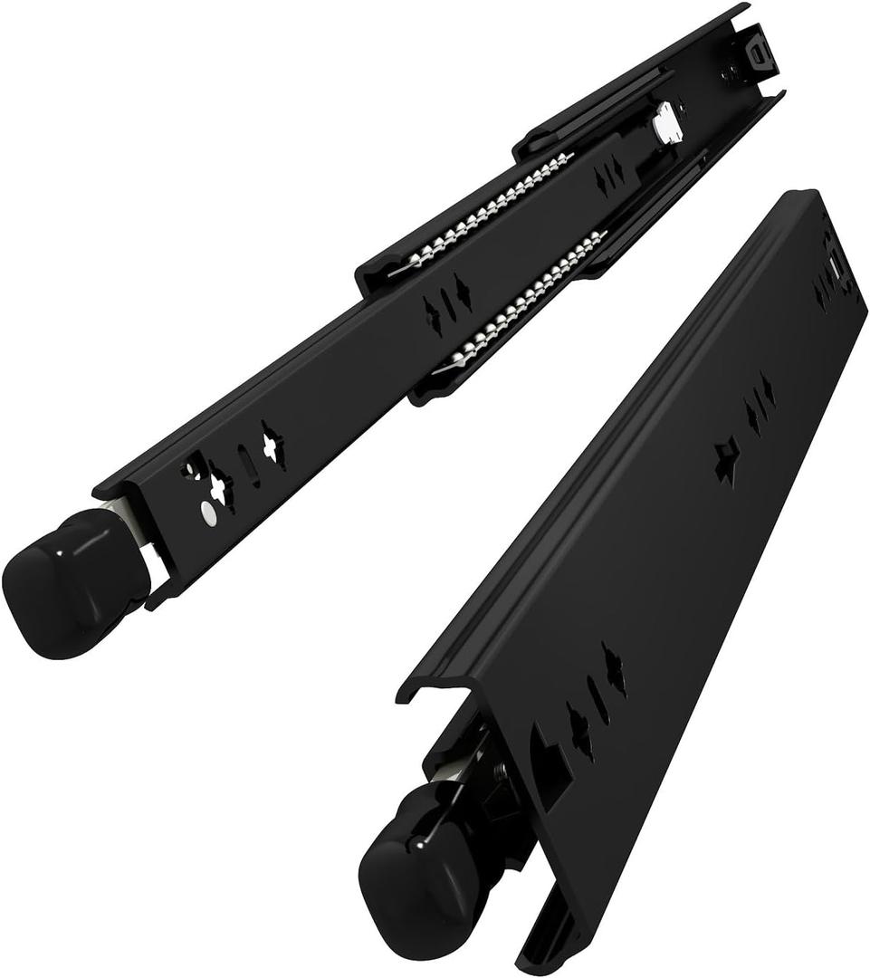 VADANIA #D53 44" Black Heavy Duty Locking Drawer Slide with Lock, 1-Pair