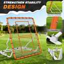 Baseball Rebounder Net 4x4.5FT with 5 Adjustable Angles,Pro Pitch Back Trainer for Volleyball/Softball/Soccer, Solo Practice for Ground