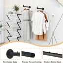 IBUYKE 2 Pcs 15.7 Inch Industrial Pipe Clothes Bar, Multifunctional Wall Mounted Clothes Rail, Heavy Duty Space-Saving Hanging Closet Rod for Bedroom Bathroom, Black TYJ008H-2