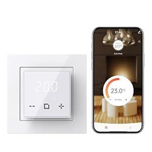 HEATIT Programmable Thermostat, WiFi Smart Thermostat for Electric Radiant Floor Heating with Touchscreen, 120V-240V Wide Voltage Range, Dual Sensing, White