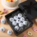 Seenelling 12 Pcs Happy Birthday Golf Ball Funny Christmas Novelty Gift for Dad Mom Coworker Employee Husband Grandpa Golfers Lovers Birthday