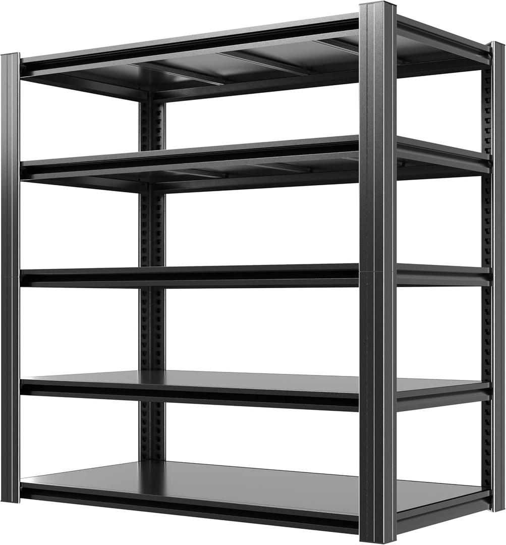 Garage Shelving,72" H Garage Shelves Heavy Duty, 3000Lbs 5 Tier Adjustable Storage Shelves Suitable for Warehouse, Basement, Workshop, 24" D*48" W *72" H(Black) Garage Shelving,72" H Garage Shelves Heavy Duty, 3000Lbs 5 Tier Adjustable Storage Shelves Suitable for Warehouse, Basement, Workshop, 24" D*48" W *72" H(Black)