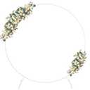 Gawicpy 6FT Round Backdrop Stand Metal Circle Balloon Arch Fram, Backdrop Stand Arch, Wedding Arches for Ceremony Birthday Party Bridal Graduation Decoration Baby Shower(White)