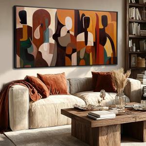 Large Abstract Wall Art Canvas Abstract Wall Decor for Living Room Neutral Framed Art Prints Colorful Artwork for Bedroom Dining Room 29x58 Inch