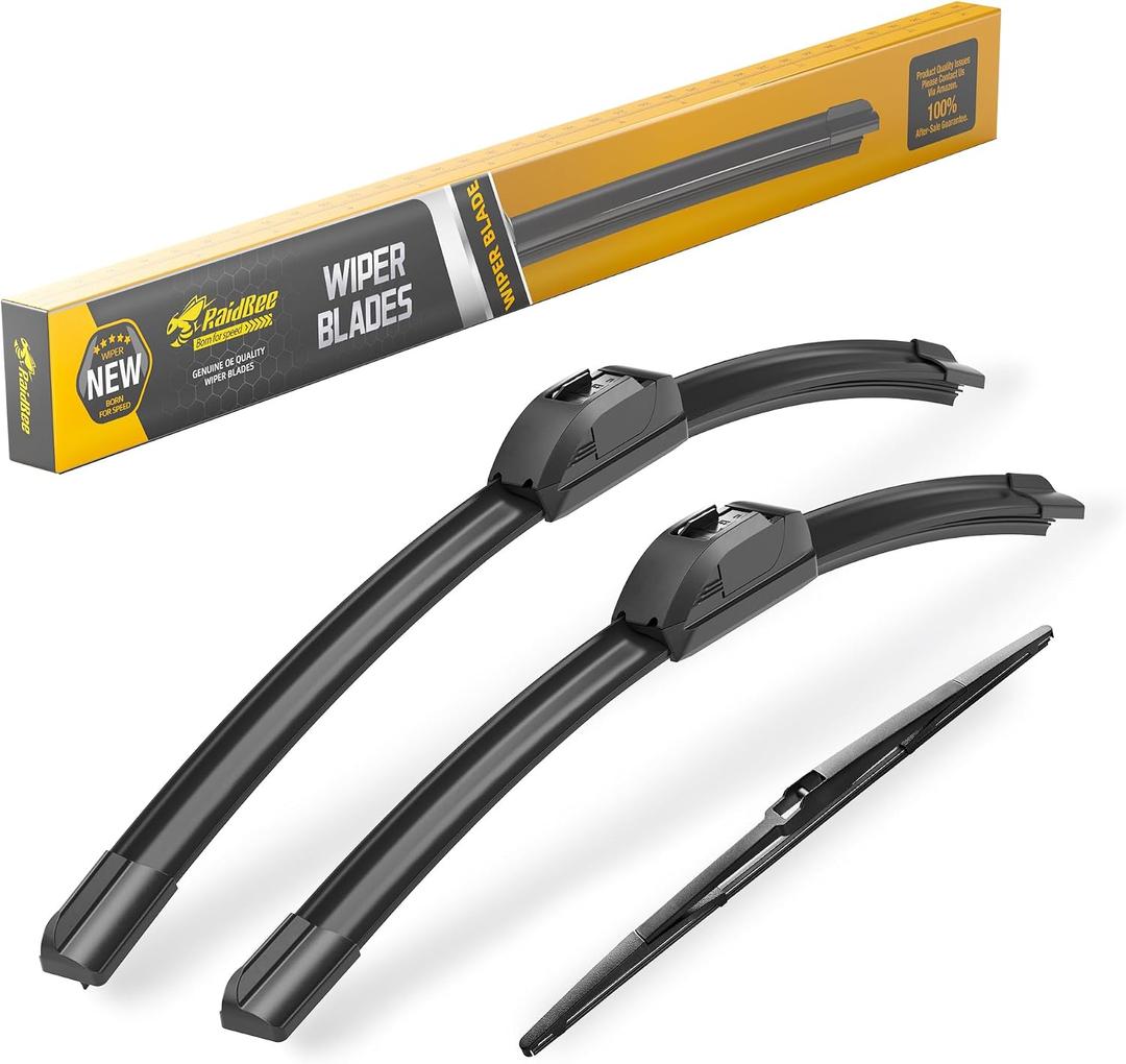 Raidbee 26"+19" Windshield Wiper Blades with 16" Rear Wiper Blade Automotive Replacement Set for Toyota Prius 2010 2011 2012 2013 2014 2015 Genuine OEM Quality (Set of 3)