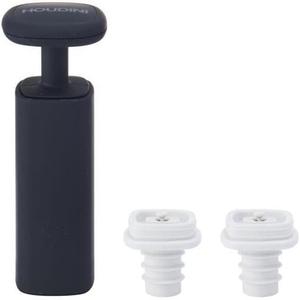 Houdini Wine Vacuum Preserver, 6"x 4"x 7", Black