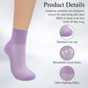 3 Pairs Diabetic Socks for Women & Men Plus Size - Non-Binding Ankle Socks with Dotted Grips, Easy Stretch Non-Slip Comfort Socks, Purple (M)