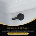 RAVINE Premium Modern Luxury Universal Toilet Handle Replacement, Majestic Collection. Toilet Lever Replacement, Easy Install (Black, Front Mount)
