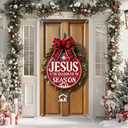 Merry Christmas Door Cover 35x71 Inch Front Porch Door Banners Decoration Winter Jesus Reason Season Banner for Sign Background Party Indoor Decor